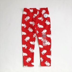 Carters NWOT red/white bunny print leggings 3T